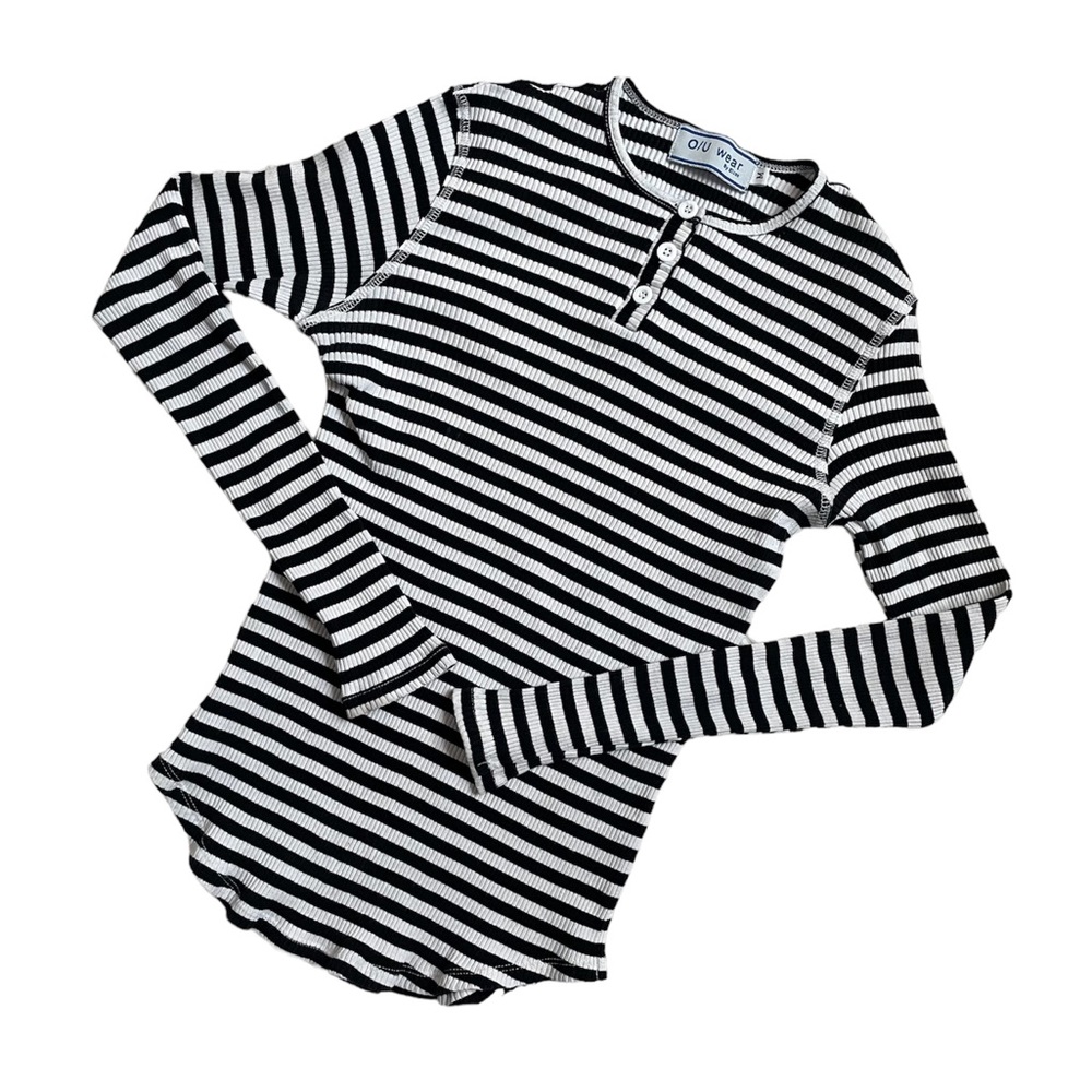 Gothic black and white striped long sleeve sweatshirt